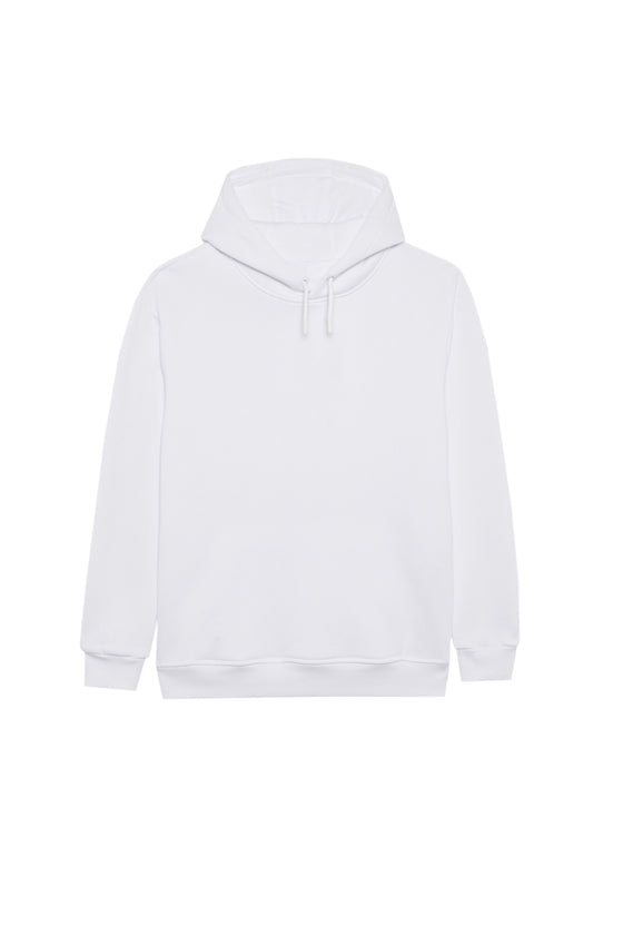 Unısex Beyaz Kapüşonlu Sweatshırt (Kendin Tasarla)