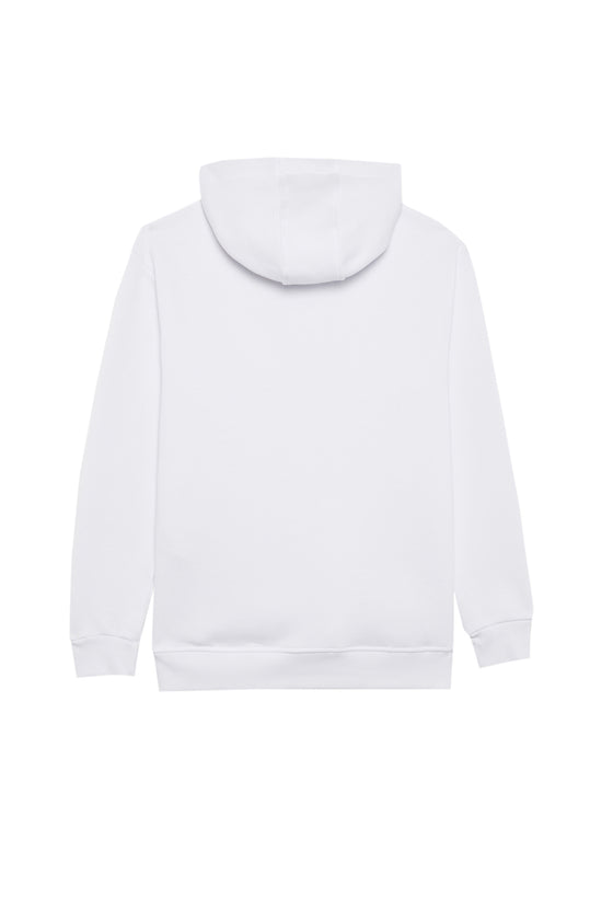 Unısex Beyaz Kapüşonlu Sweatshırt (Kendin Tasarla)